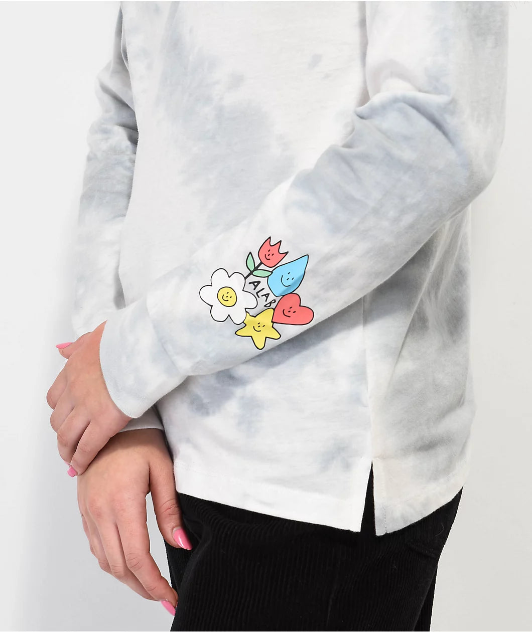 A.LAB Aby Camiseta de manga larga gris tie dye