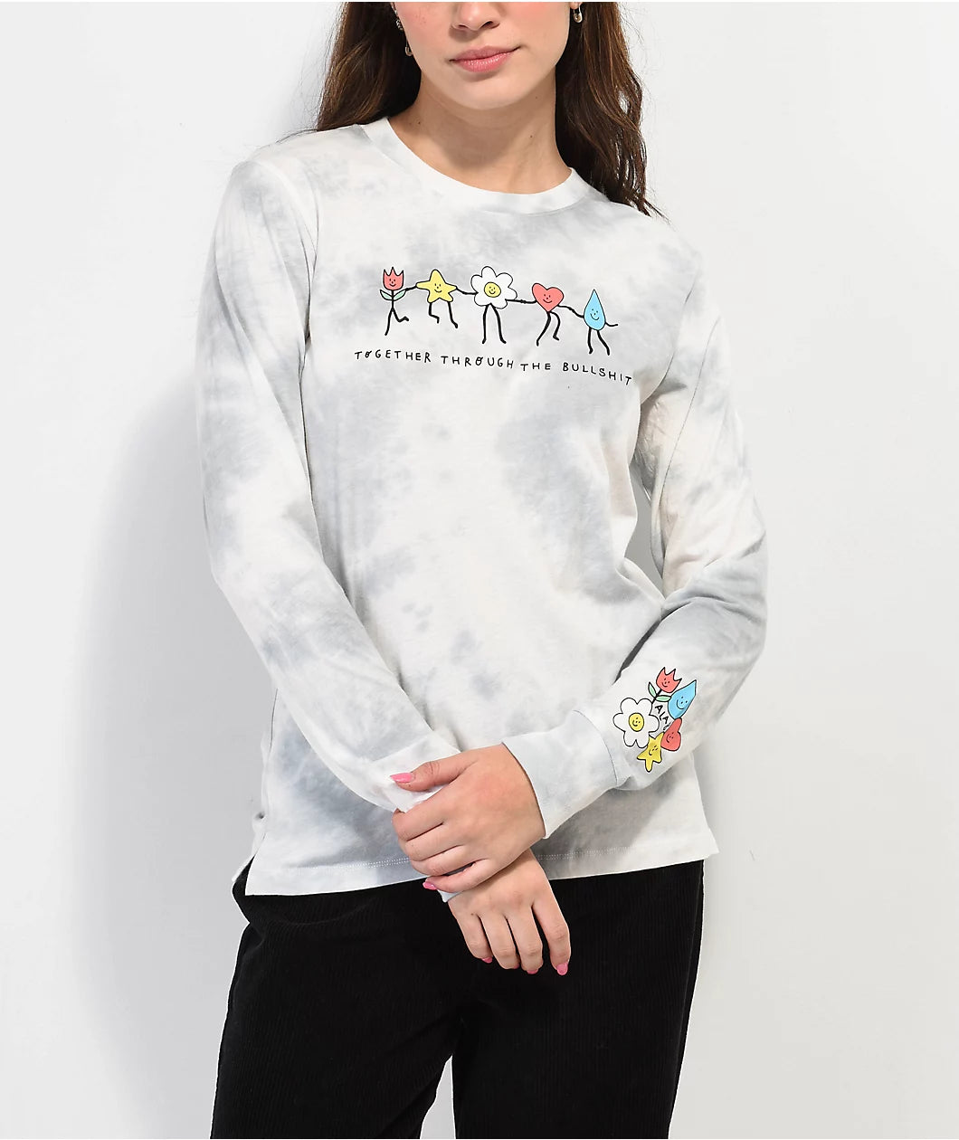 A.LAB Aby Camiseta de manga larga gris tie dye