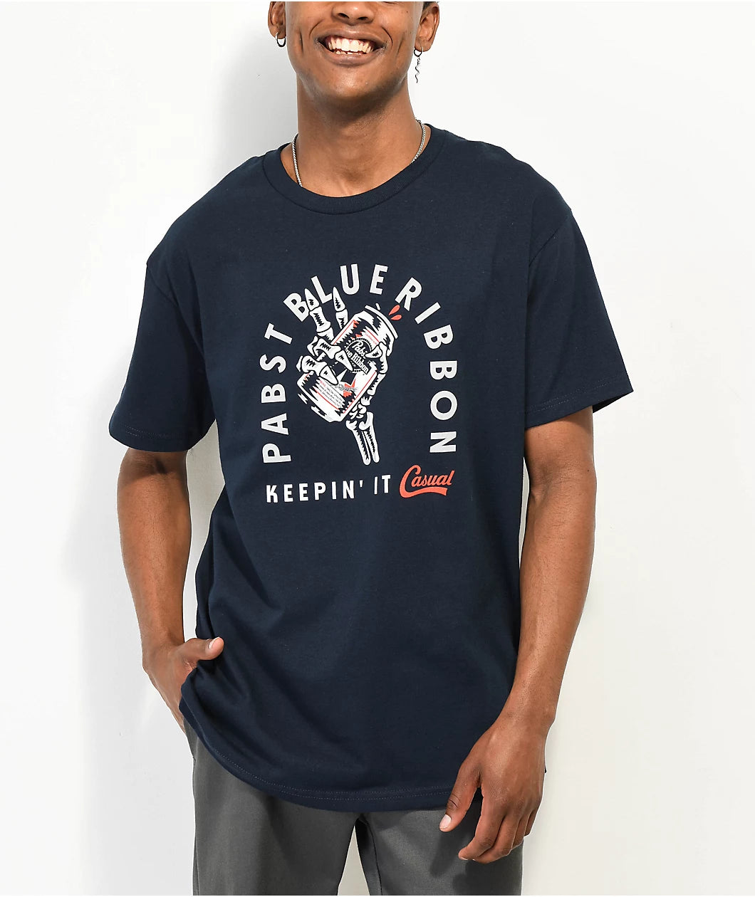 Casual Industrees x Pabst Blue Ribbon Keep It Camiseta Azul Marino Casual
