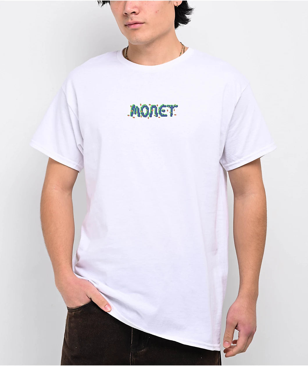 Camiseta de manga corta Blanca Monet Skateboards Bit Party
