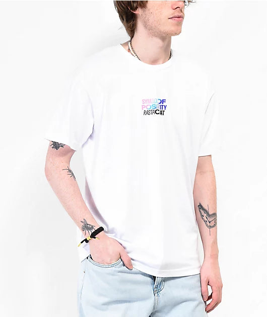 Camiseta de manga corta blanca Rastaclat Peace Reimagined