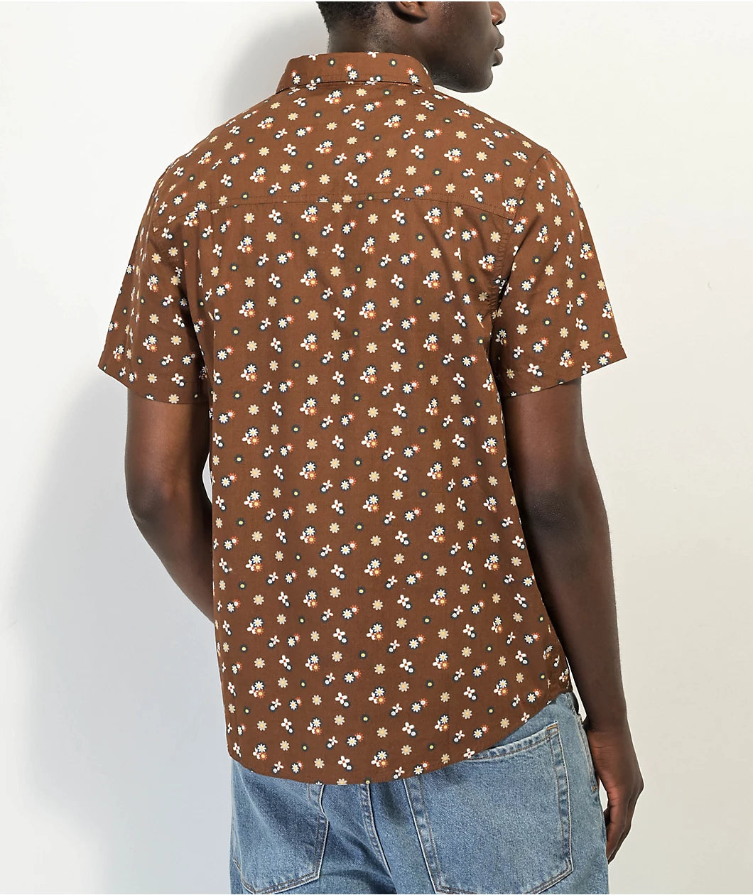 Dravus Everett Camisa marrón de manga corta con botones