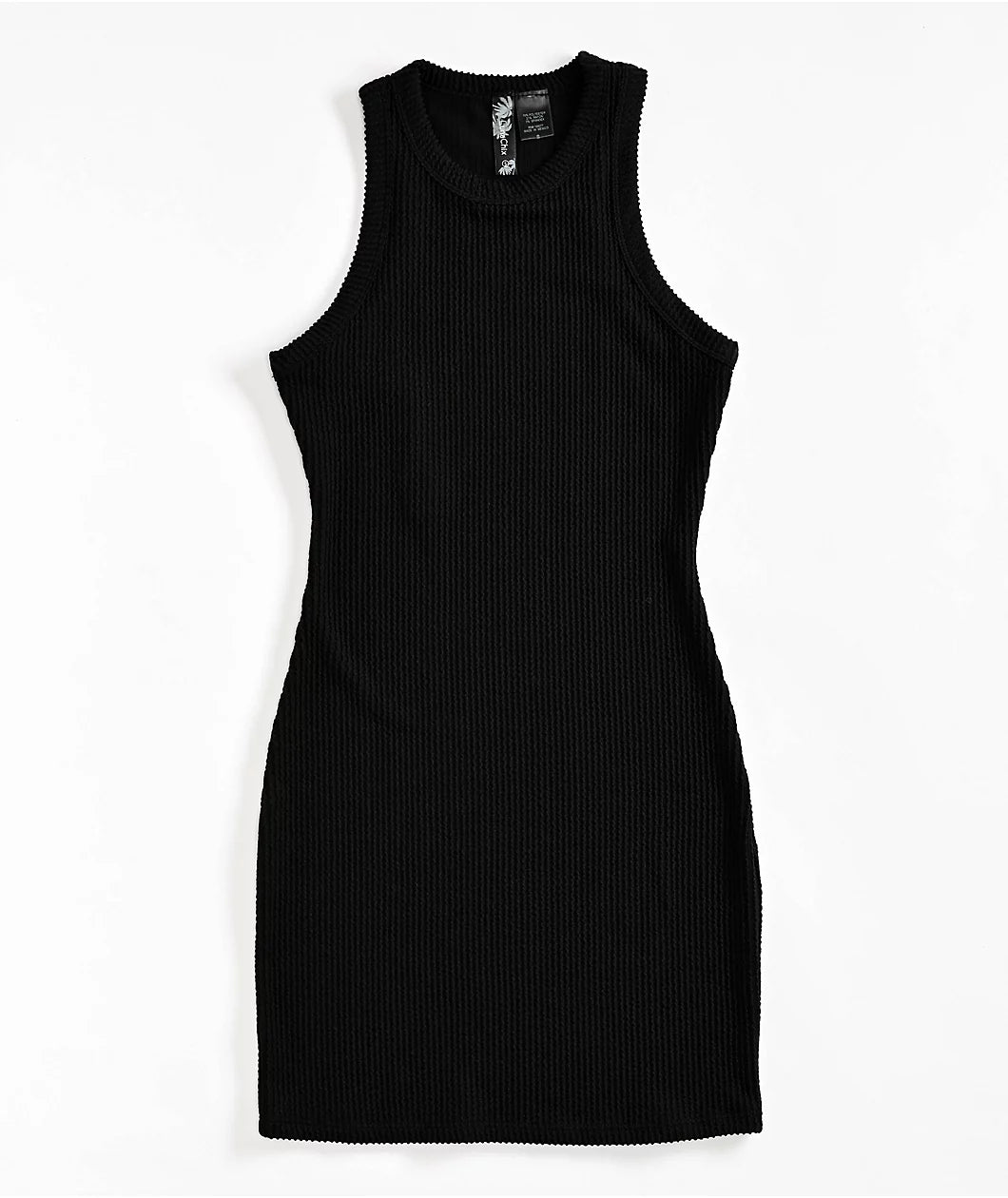 Vestido ajustado de canalé negro Spicychix