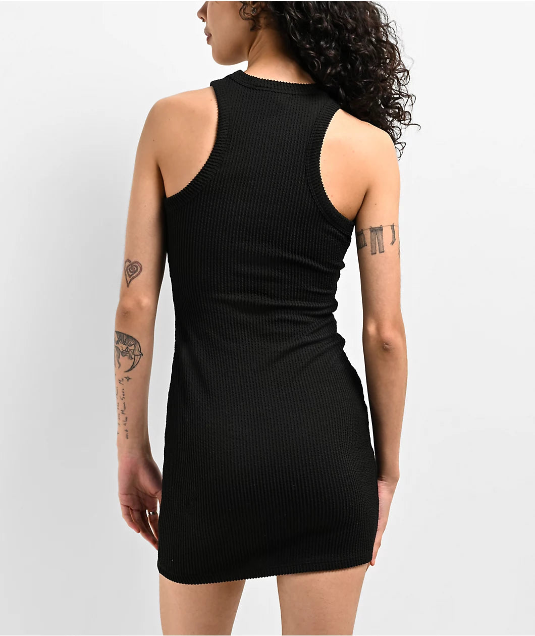 Vestido ajustado de canalé negro Spicychix