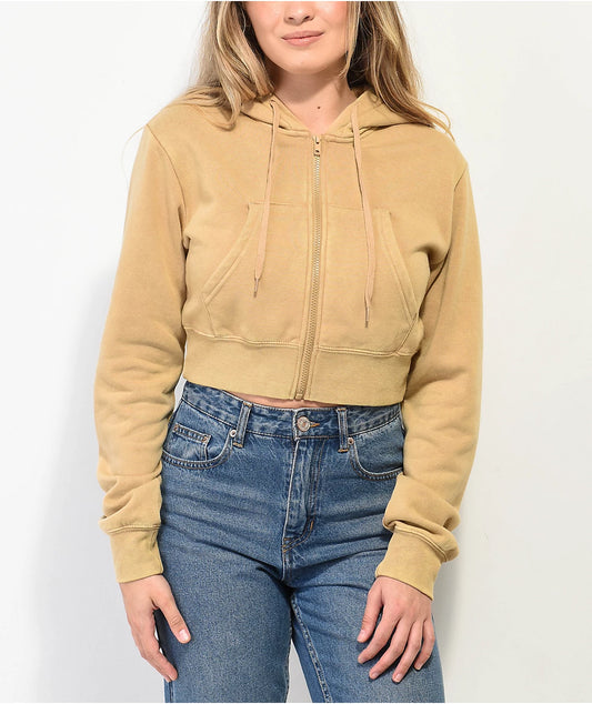 Sudadera con capucha Zine Kya Sand Crop Zip